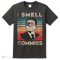 Vintage Distressed Retro Reagan President I Smell Commies T-Shirt thumb 0