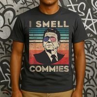 Vintage Distressed Retro Reagan President I Smell Commies T-Shirt thumb 3