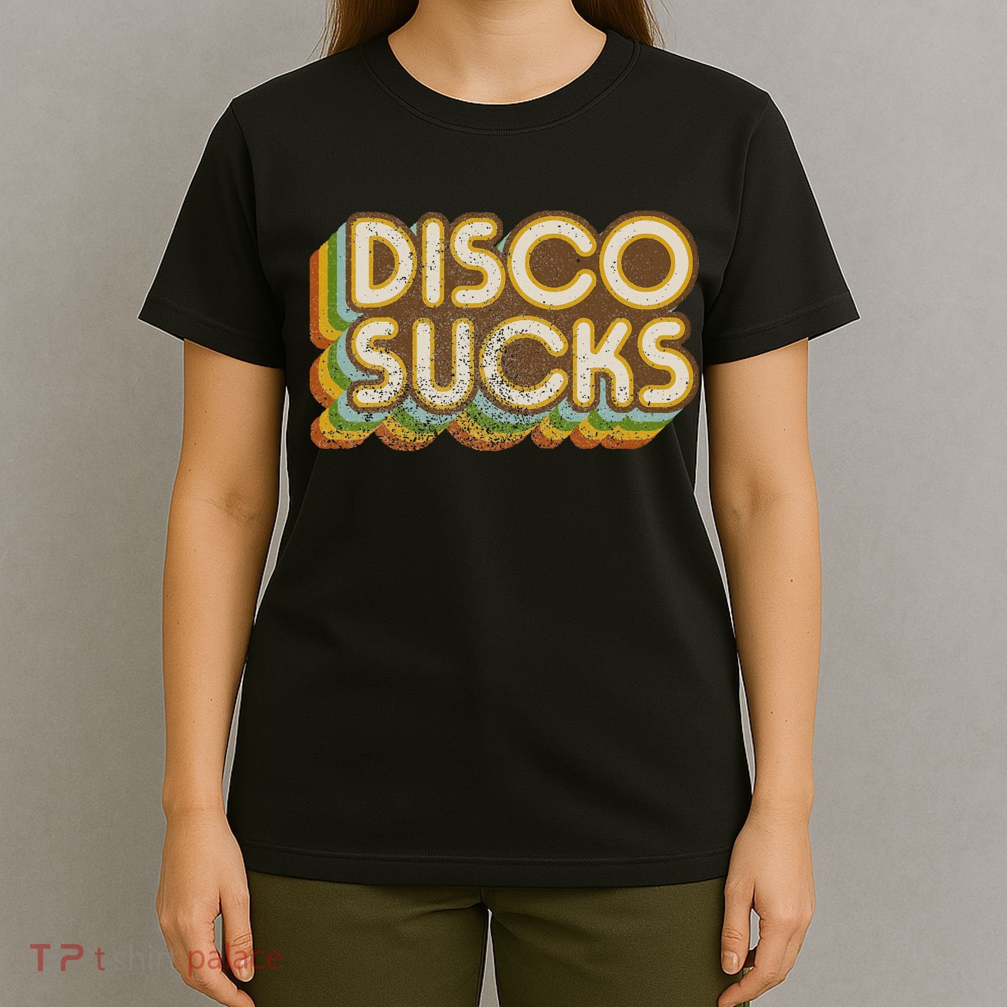 Vintage Disco Sucks Retro 1970s Dancing Music Distressed T-Shirt