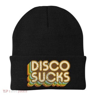 Vintage Disco Sucks Retro 1970s Dancing Music Distressed Beanie