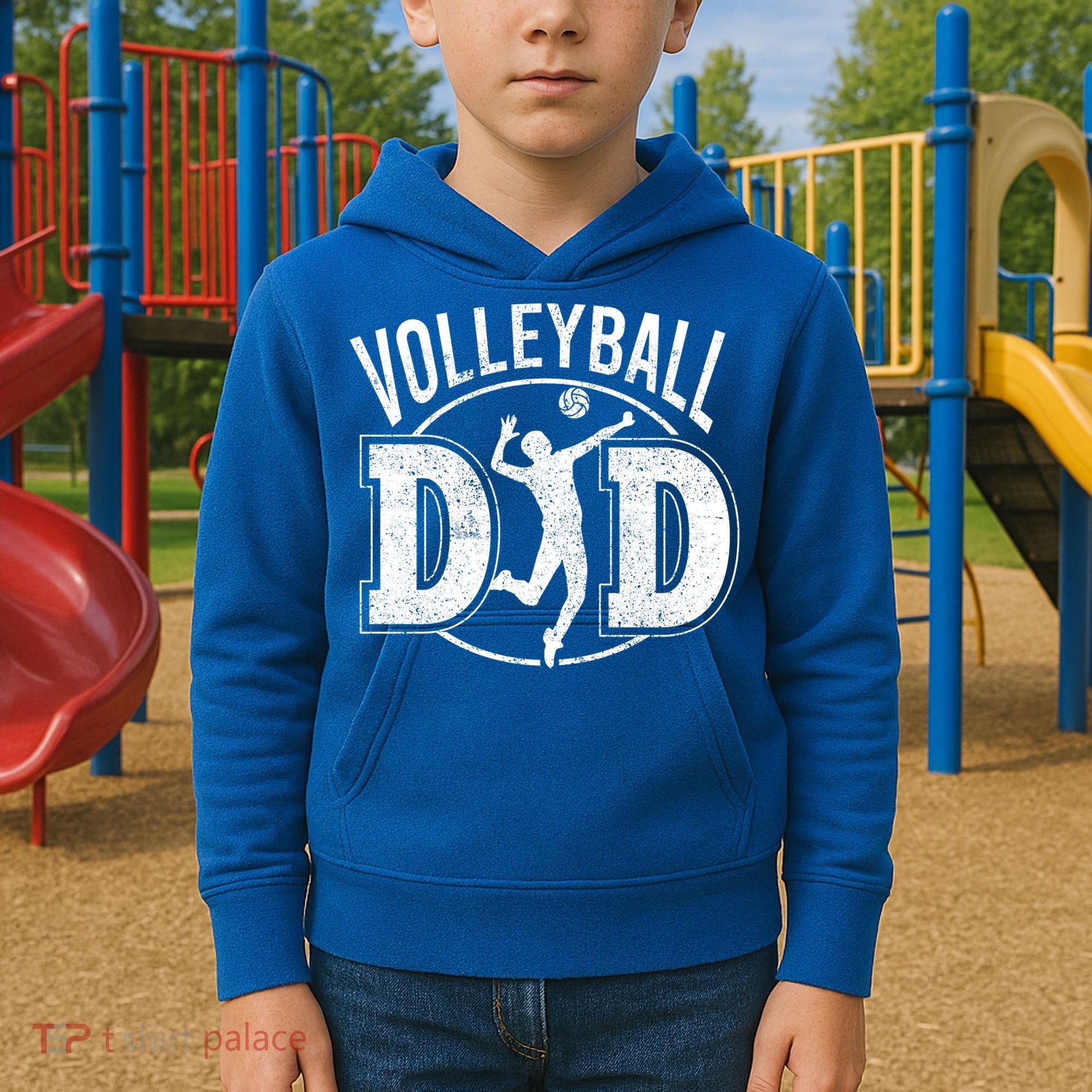 Volleyball Dad Spiking Ball Father Cool Gift Kids Hoodie