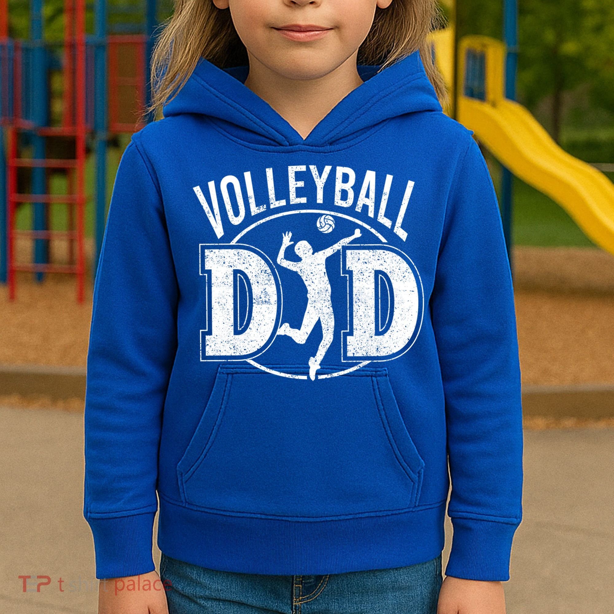 Volleyball Dad Spiking Ball Father Cool Gift Kids Hoodie