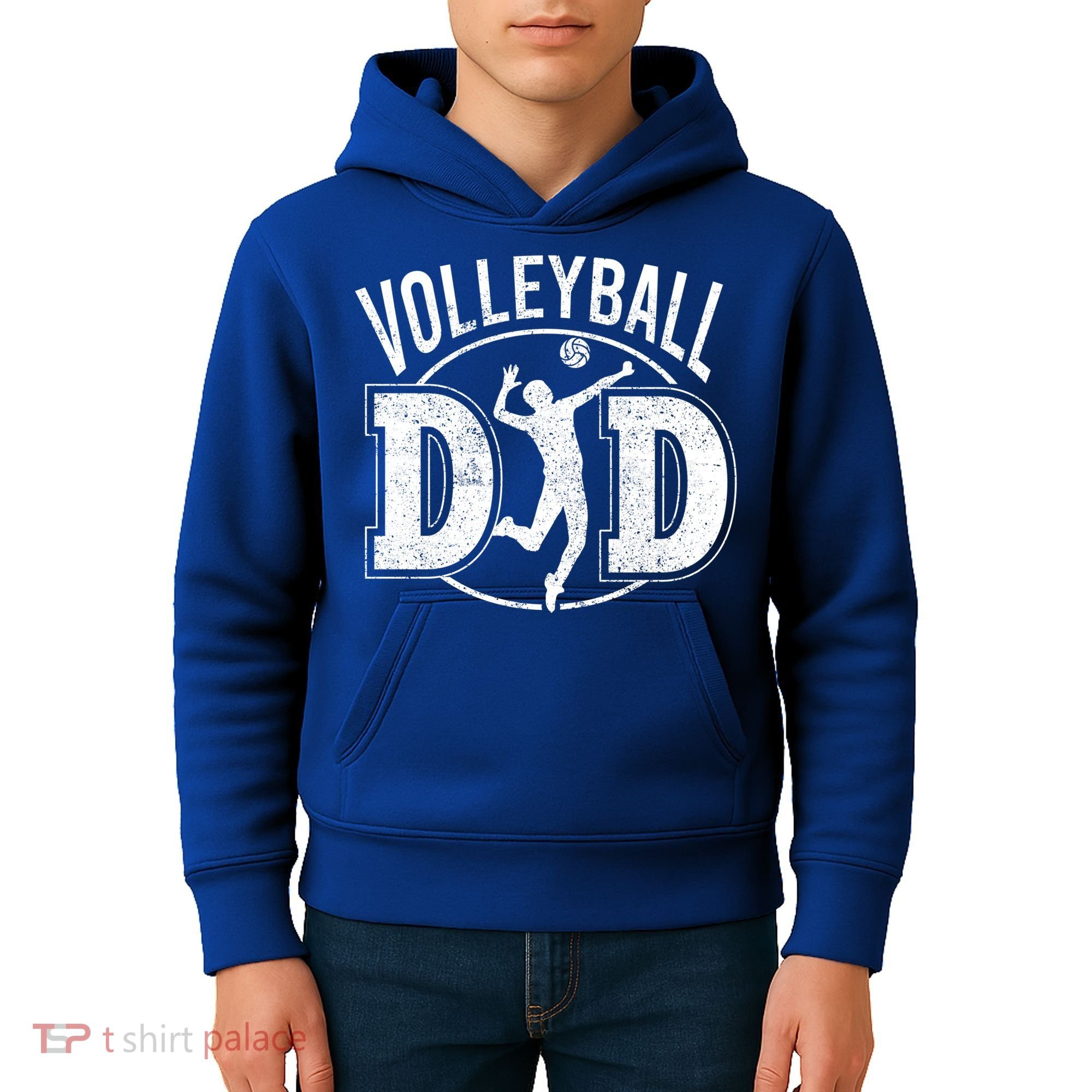 Volleyball Dad Spiking Ball Father Cool Gift Kids Hoodie