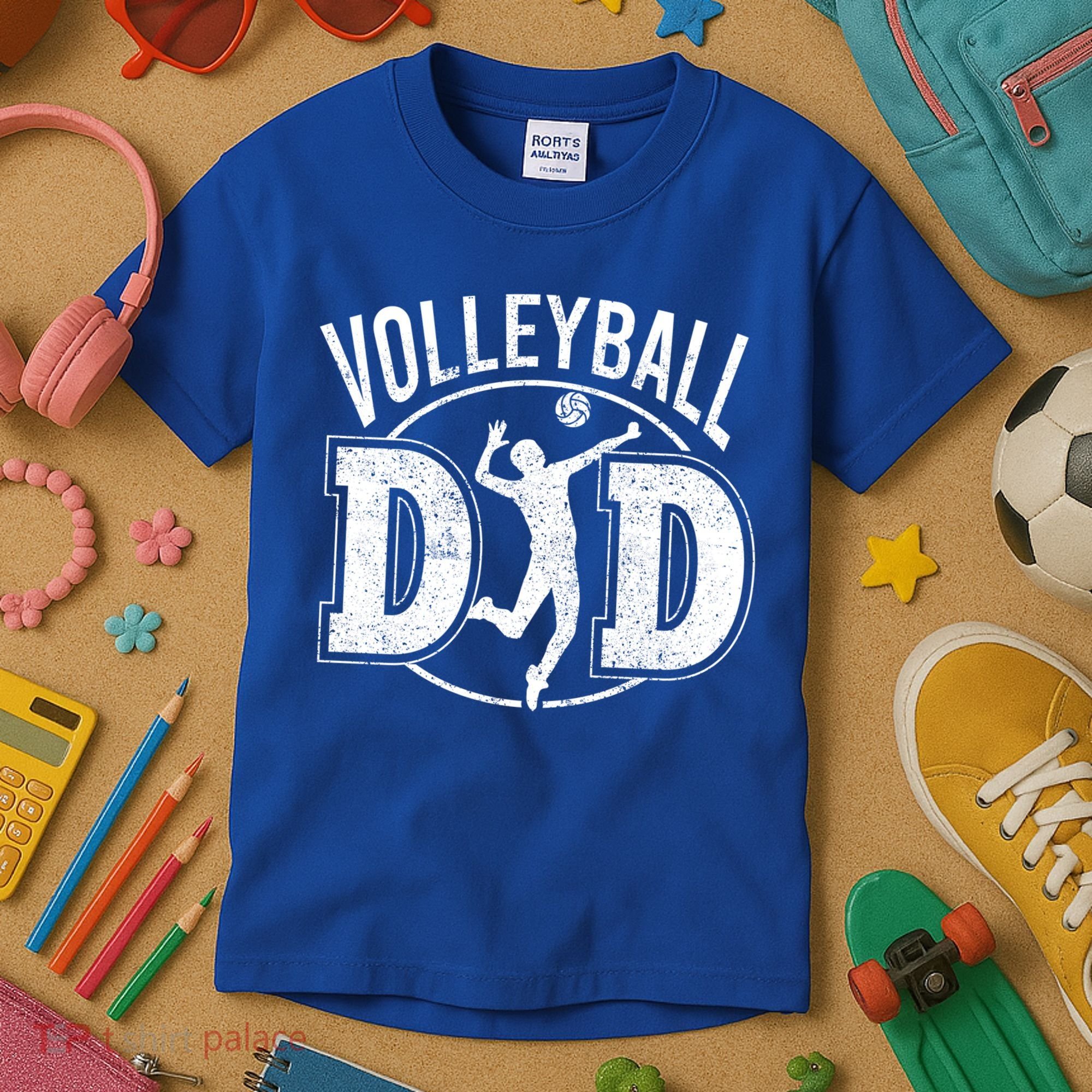 Volleyball Dad Spiking Ball Father Cool Gift Kids T-Shirt