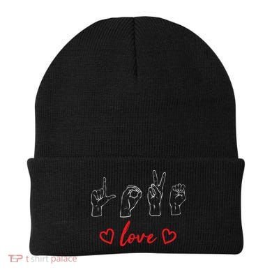 Valentine's Day Sign Language Love Finger Spelling ASL Beanie