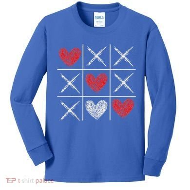 Valentines Day Tic Tac Toe Xo Xo Kids Long Sleeve Shirt