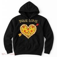 Valentine's Day True Love Valentine Pizza Heart Hoodie thumb 0