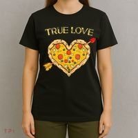 Valentine's Day True Love Valentine Pizza Heart T-Shirt thumb 4