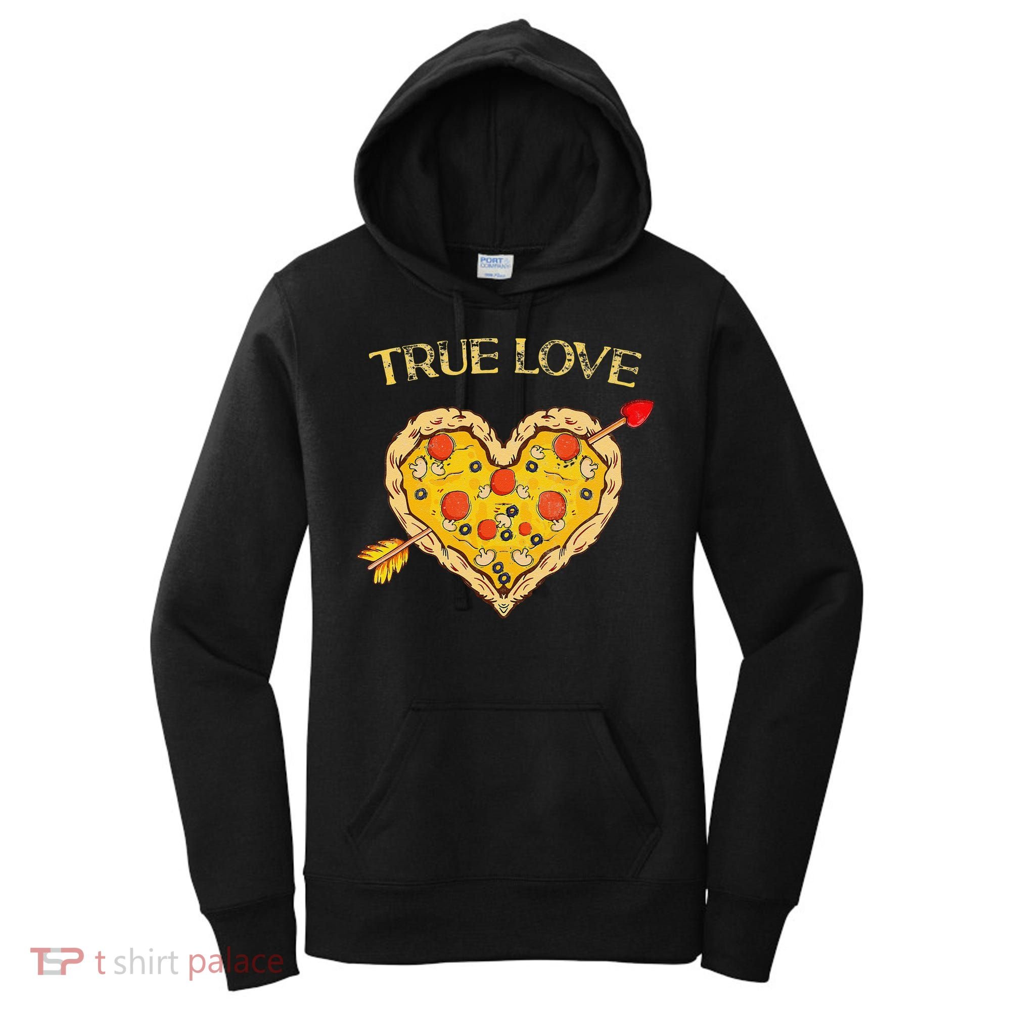 Valentine's Day True Love Valentine Pizza Heart Women's Hoodie