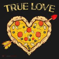 Valentine's Day True Love Valentine Pizza Heart Women's Hoodie thumb 2