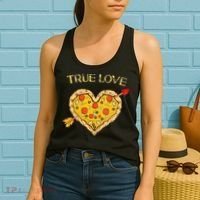 Valentine's Day True Love Valentine Pizza Heart Women's Tank Top thumb 2