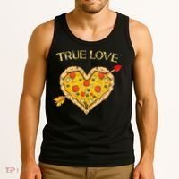 Valentine's Day True Love Valentine Pizza Heart Tank Top thumb 3
