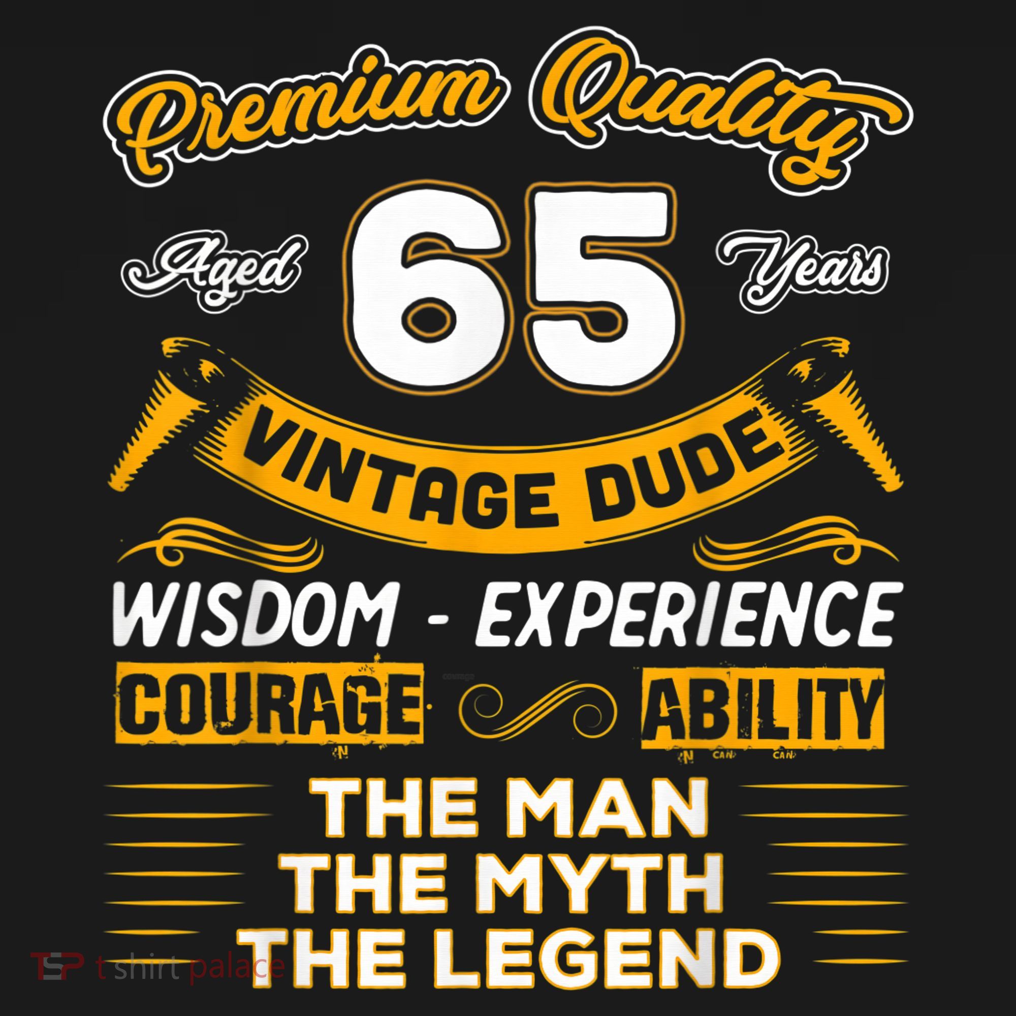 Vintage Dude The Man Myth Legend 65 Yrs 65th Birthday Shirt T-Shirt