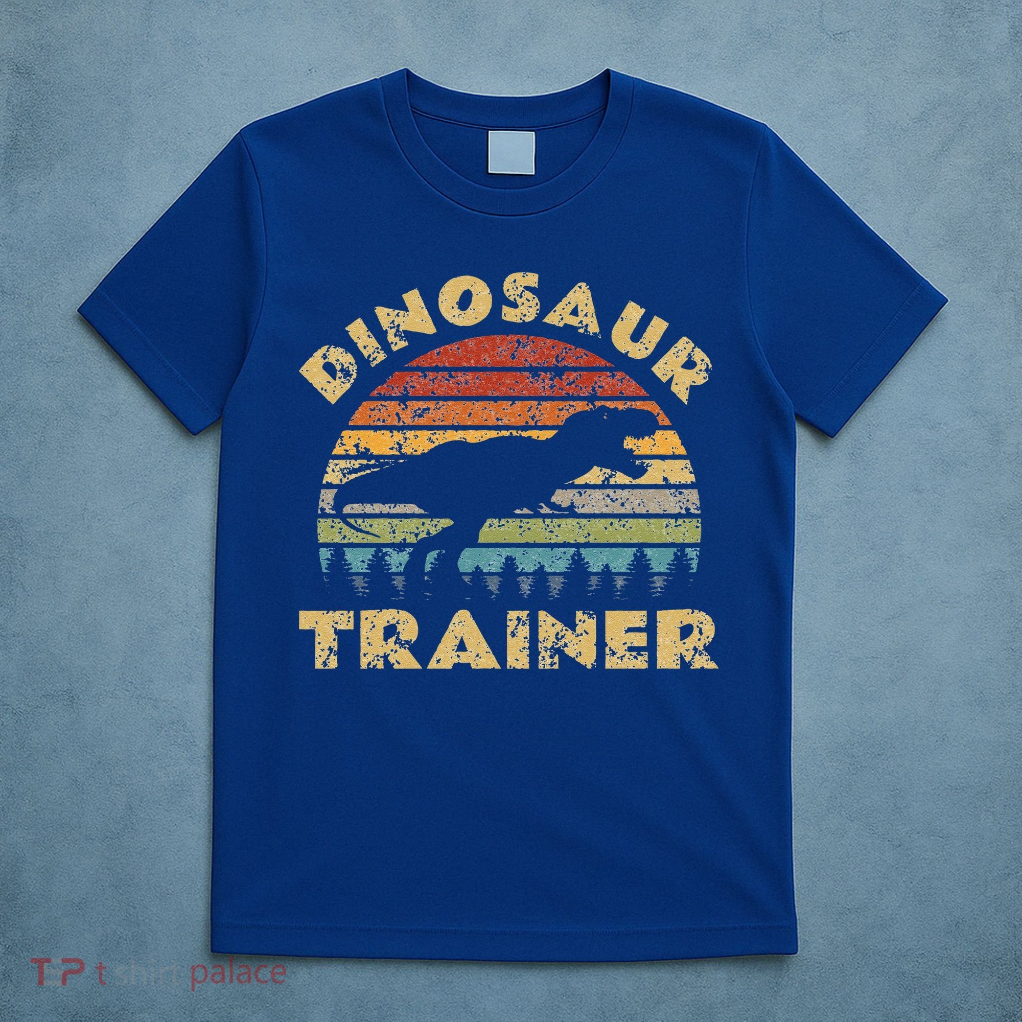 Vintage Dinosaur Trainer Halloween Costume Retro Sunset Dino T-Shirt