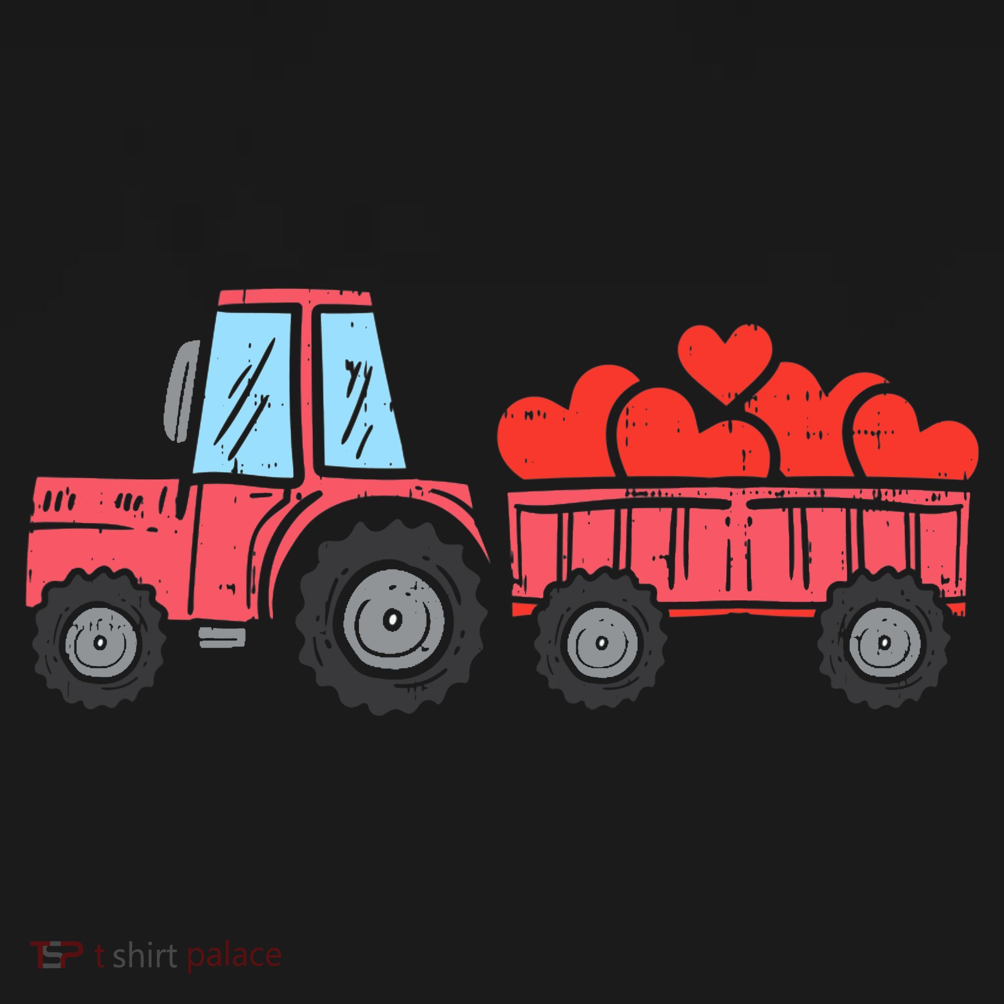 Valentines Day Tractor Truck Hearts Farm Backpack