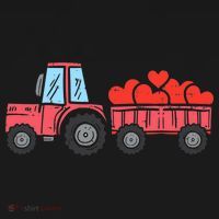 Valentines Day Tractor Truck Hearts Farm Ornament thumb 1