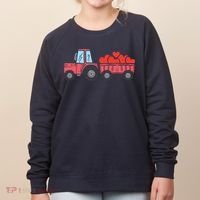 Valentines Day Tractor Truck Hearts Farm Women's Sweatshirt thumb 0