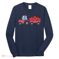 Valentines Day Tractor Truck Hearts Farm Long Sleeve Shirt thumb 0