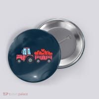 Valentines Day Tractor Truck Hearts Farm Button thumb 0