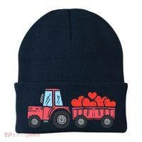 Valentines Day Tractor Truck Hearts Farm Beanie thumb 0