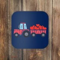 Valentines Day Tractor Truck Hearts Farm Coaster thumb 0