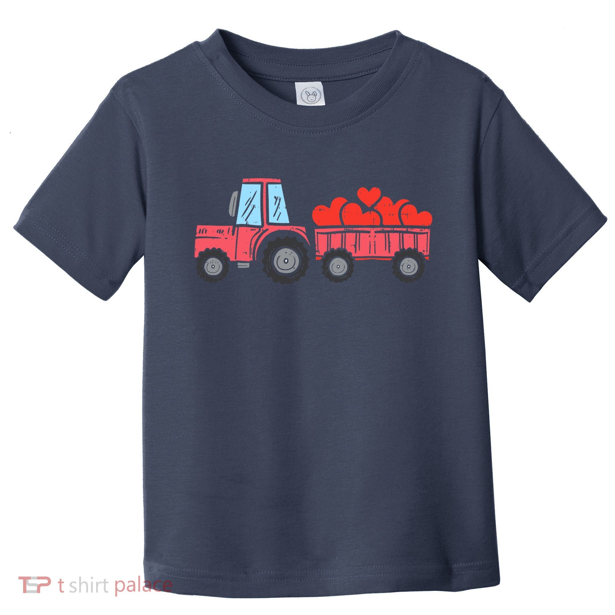Valentines Day Tractor Truck Hearts Farm Toddler T-Shirt