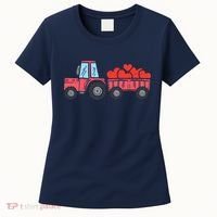 Valentines Day Tractor Truck Hearts Farm Women's T-Shirt thumb 0