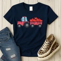 Valentines Day Tractor Truck Hearts Farm Women's T-Shirt thumb 3
