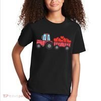 Valentines Day Tractor Truck Hearts Farm Kids T-Shirt thumb 2
