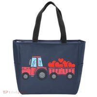 Valentines Day Tractor Truck Hearts Farm Tote Bag thumb 0