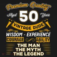 Vintage Dude The Man Myth Legend 50 Yrs 50th Birthday Shirt T-Shirt thumb 7