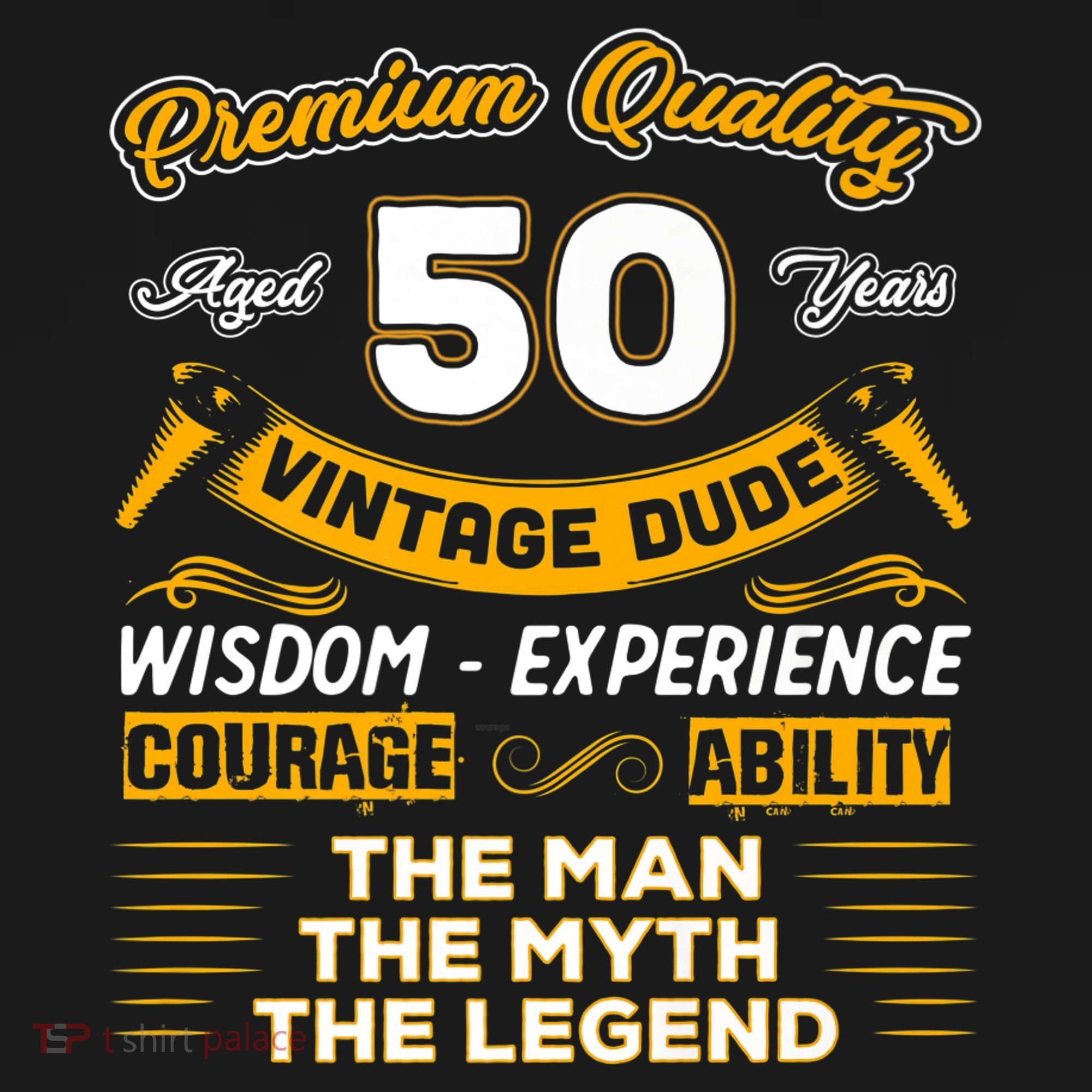 Vintage Dude The Man Myth Legend 50 Yrs 50th Birthday Shirt T-Shirt