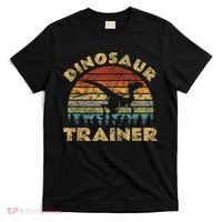 Vintage Dinosaur Trainer Halloween Costume Retro Sunset Dino T-Shirt thumb 0