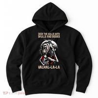 Valhalla-La Deck the halls with skulls and bodies Christmas Hoodie thumb 0