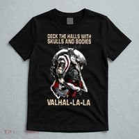 Valhalla-La Deck the halls with skulls and bodies Christmas T-Shirt thumb 5