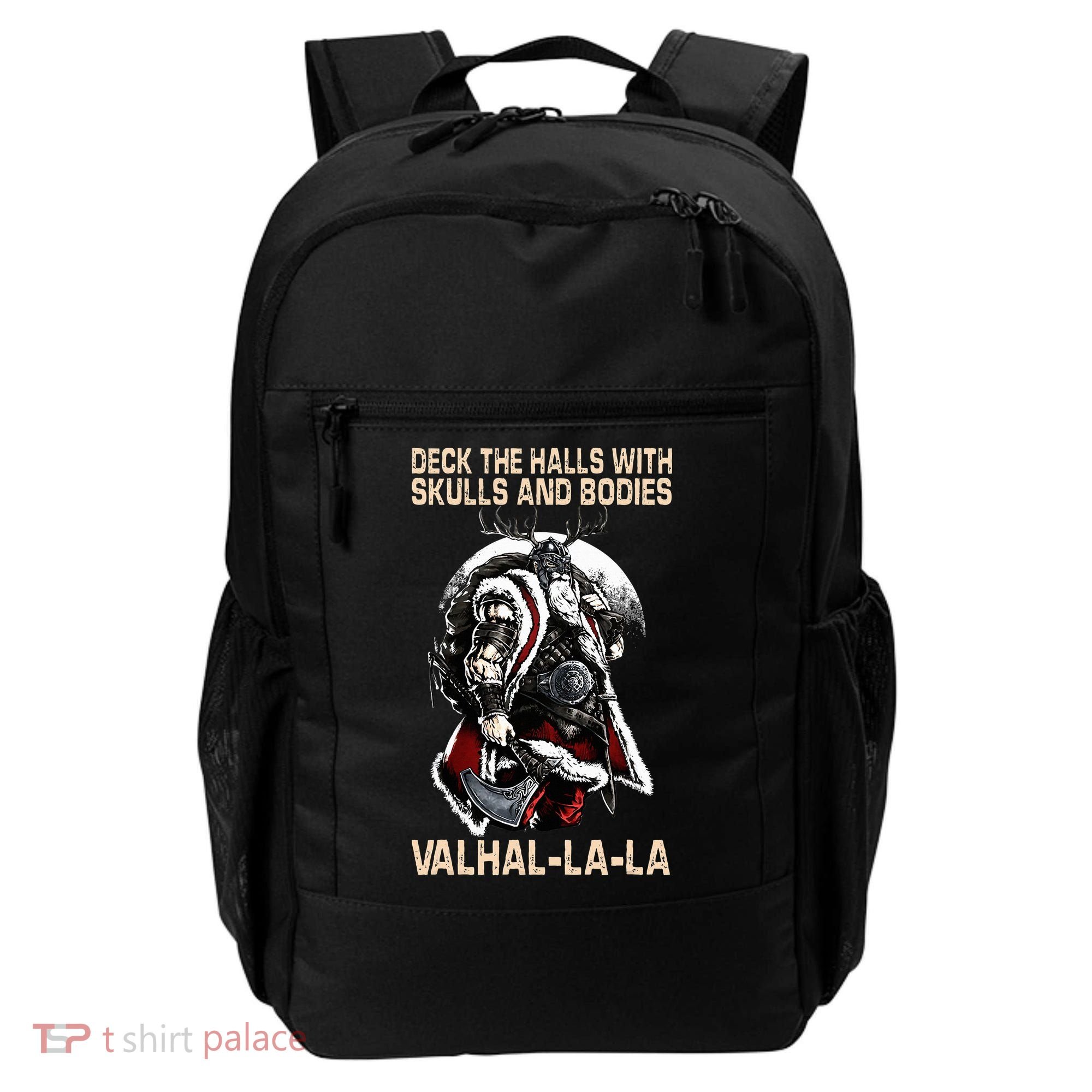 Valhalla-La Deck the halls with skulls and bodies Christmas Backpack