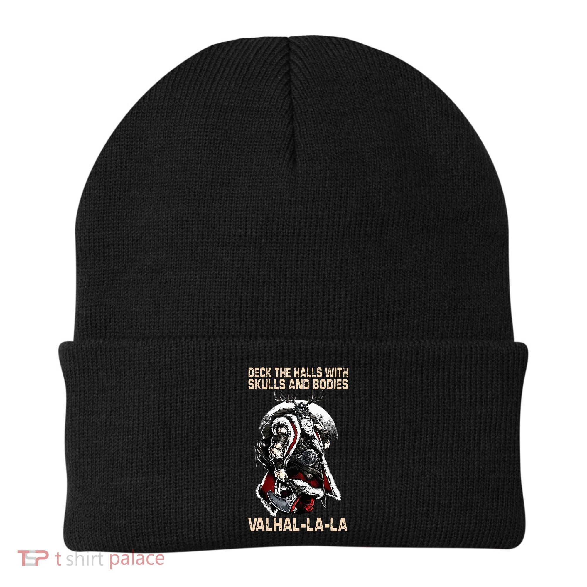 Valhalla-La Deck the halls with skulls and bodies Christmas Beanie