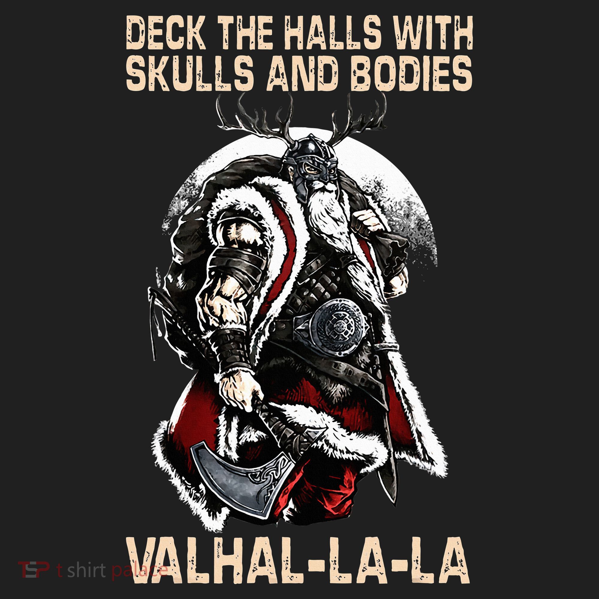Valhalla-La Deck the halls with skulls and bodies Christmas Beanie