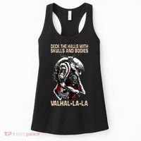 Valhalla-La Deck the halls with skulls and bodies Christmas Women's Tank Top thumb 0