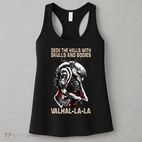 Valhalla-La Deck the halls with skulls and bodies Christmas Women's Tank Top thumb 3