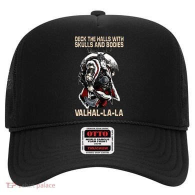 Valhalla-La Deck the halls with skulls and bodies Christmas Hat