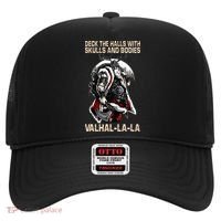 Valhalla-La Deck the halls with skulls and bodies Christmas Hat thumb 0
