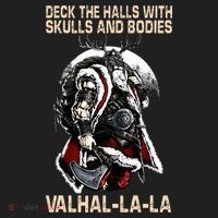 Valhalla-La Deck the halls with skulls and bodies Christmas Hat thumb 2