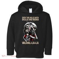 Valhalla-La Deck the halls with skulls and bodies Christmas Toddler Hoodie thumb 0