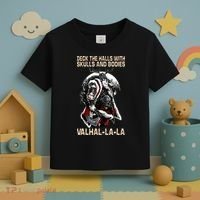 Valhalla-La Deck the halls with skulls and bodies Christmas Toddler T-Shirt thumb 3