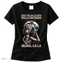 Valhalla-La Deck the halls with skulls and bodies Christmas Women's T-Shirt thumb 0