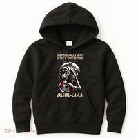 Valhalla-La Deck the halls with skulls and bodies Christmas Kids Hoodie thumb 0