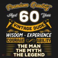 Vintage Dude The Man Myth Legend 60 Yrs 60th Birthday Shirt T-Shirt thumb 7