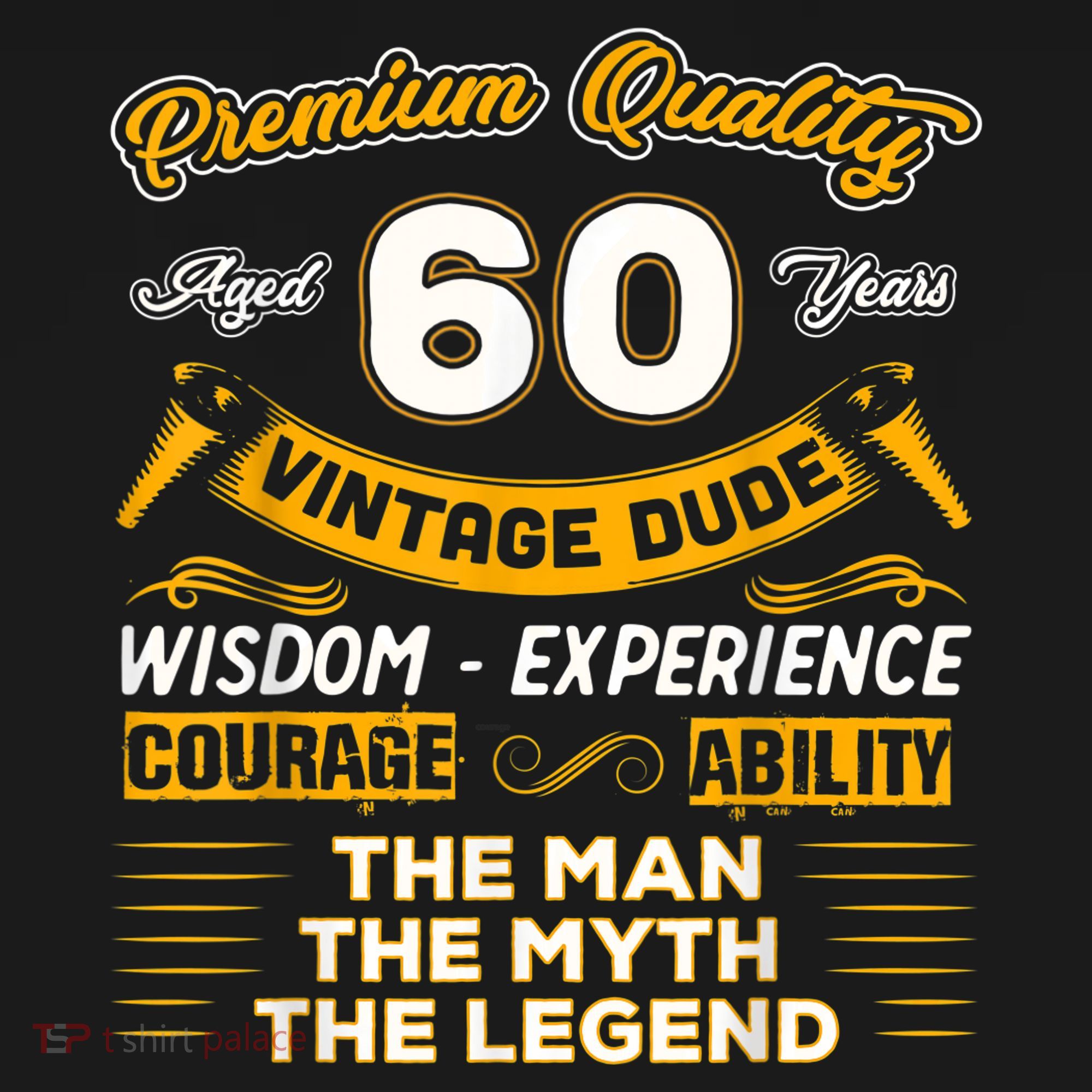 Vintage Dude The Man Myth Legend 60 Yrs 60th Birthday Shirt T-Shirt