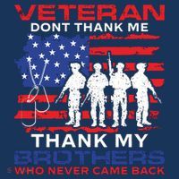 Veteran Don't Thank Me USA-Made Doggie Bandana thumb 2